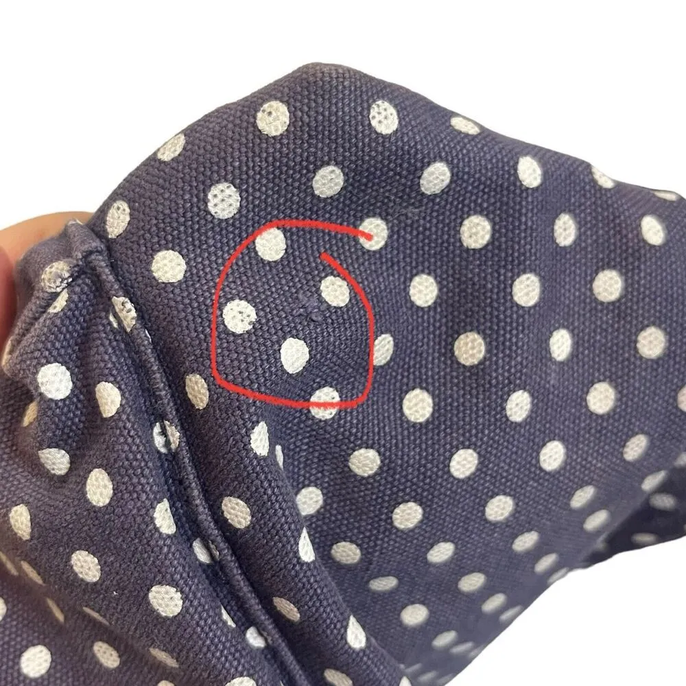 Baggu Drawstring Backpack Blue & White Polka Dot Cotton Canvas Small MidSize Bag - Image 14