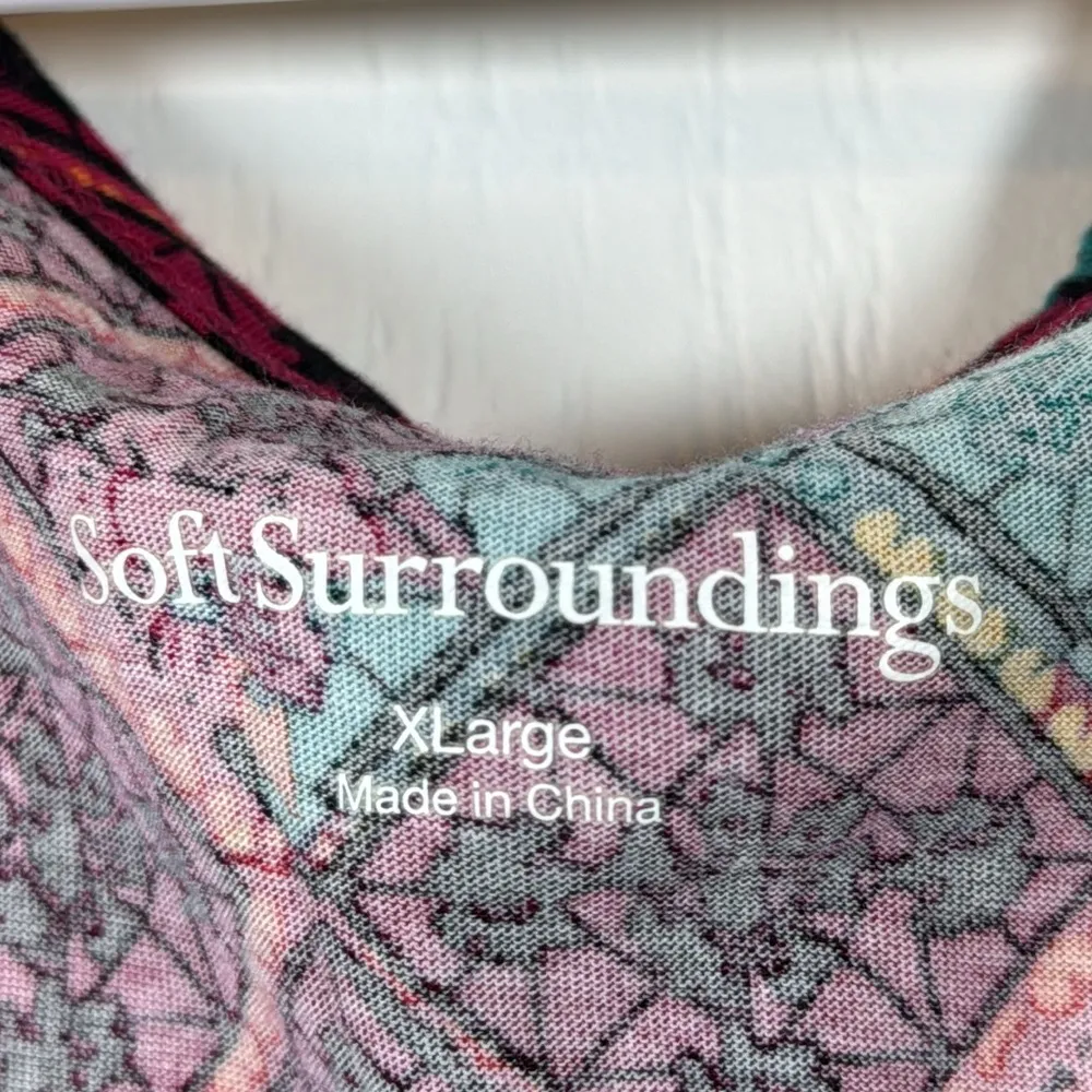 Soft Surroundings Santiago Diamond Tile Tank Dress Cerise Pink Size XL EUC #0105 - Image 6