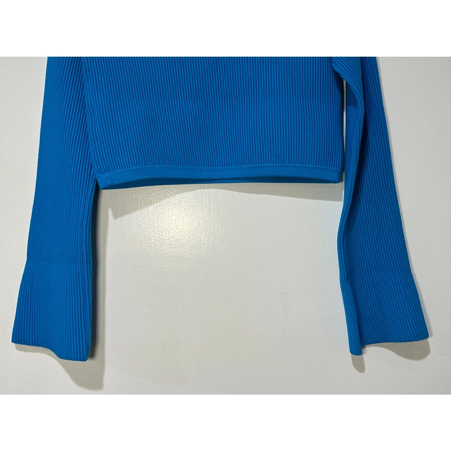 Ramy Brook Anaya Long Sleeve Ribbed Sweater Calypso Blue Size XS NWT Classy - Image 13