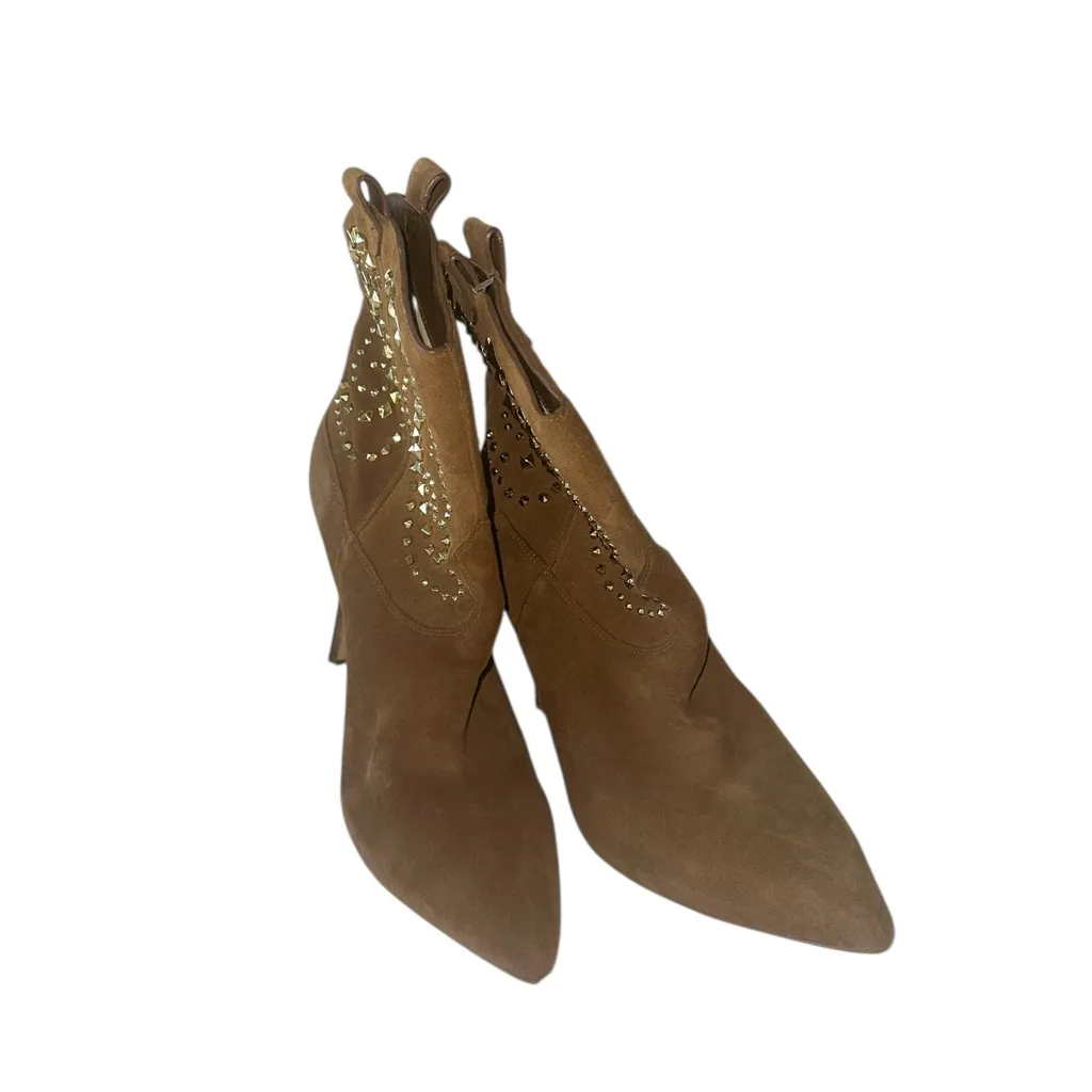 NEW Michael Michael Kors, Reena Studded Suede Ankle Boot, Brown Size 11 - Image 9