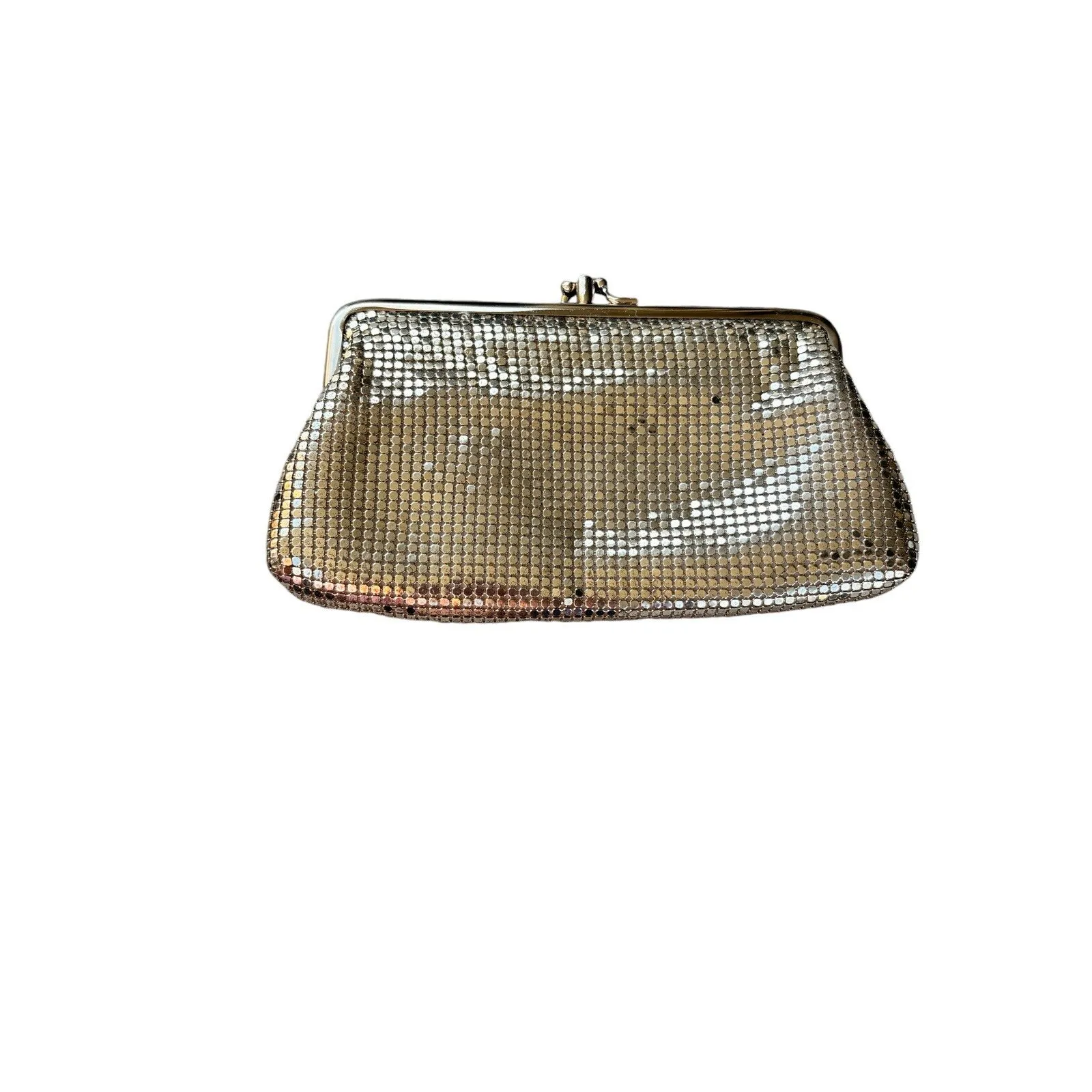 Vintage Lyrella Metal Silver Mesh Evening Clutch Handbag Purse Formal Glam Shiny - Image 11