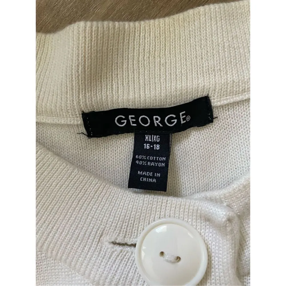 GEORGE Cream Button Down Cardigan Size XL - Image 3