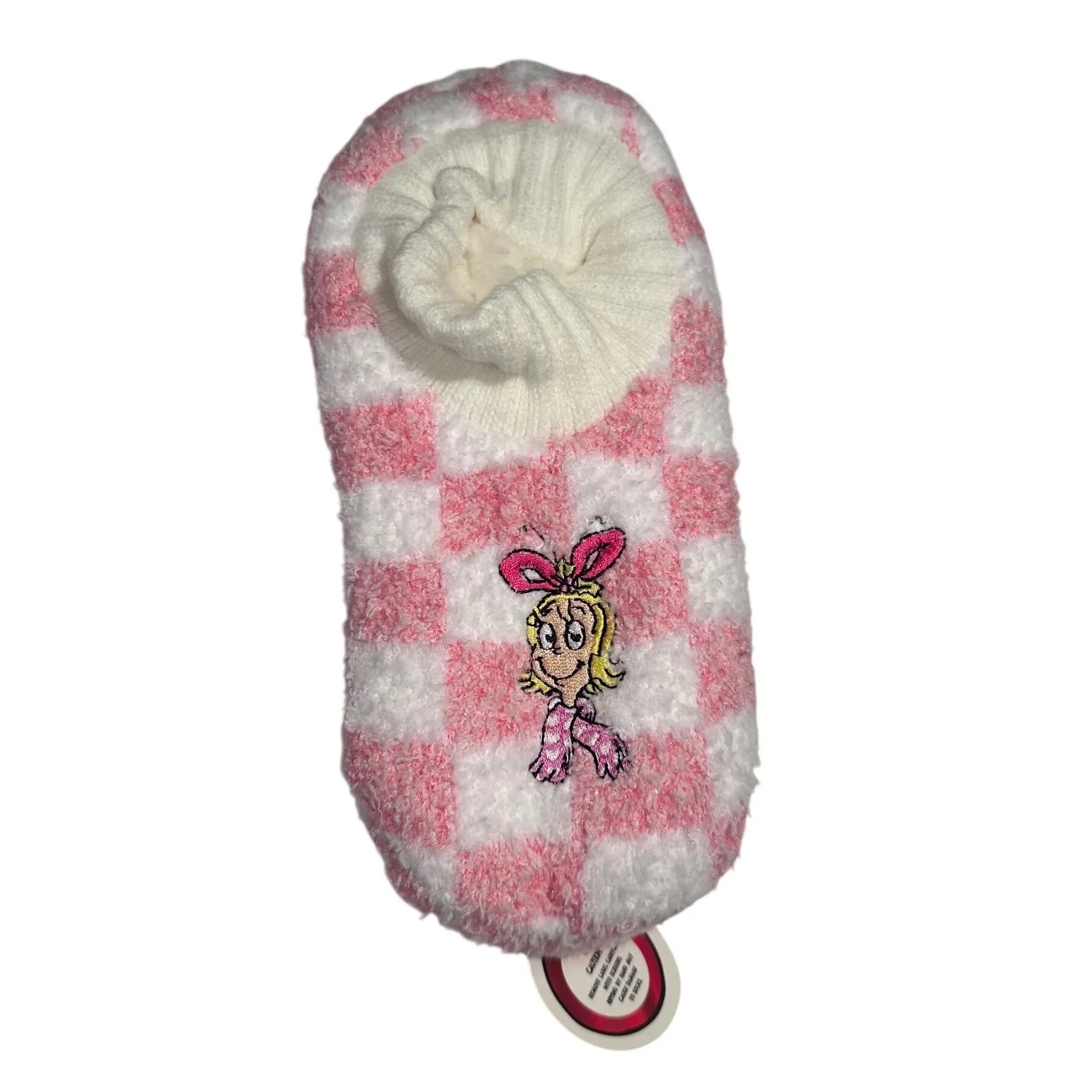The Grinch Women's Pink White Soft Slippers Cindy Lou Who Size S/M NWT - Image 8