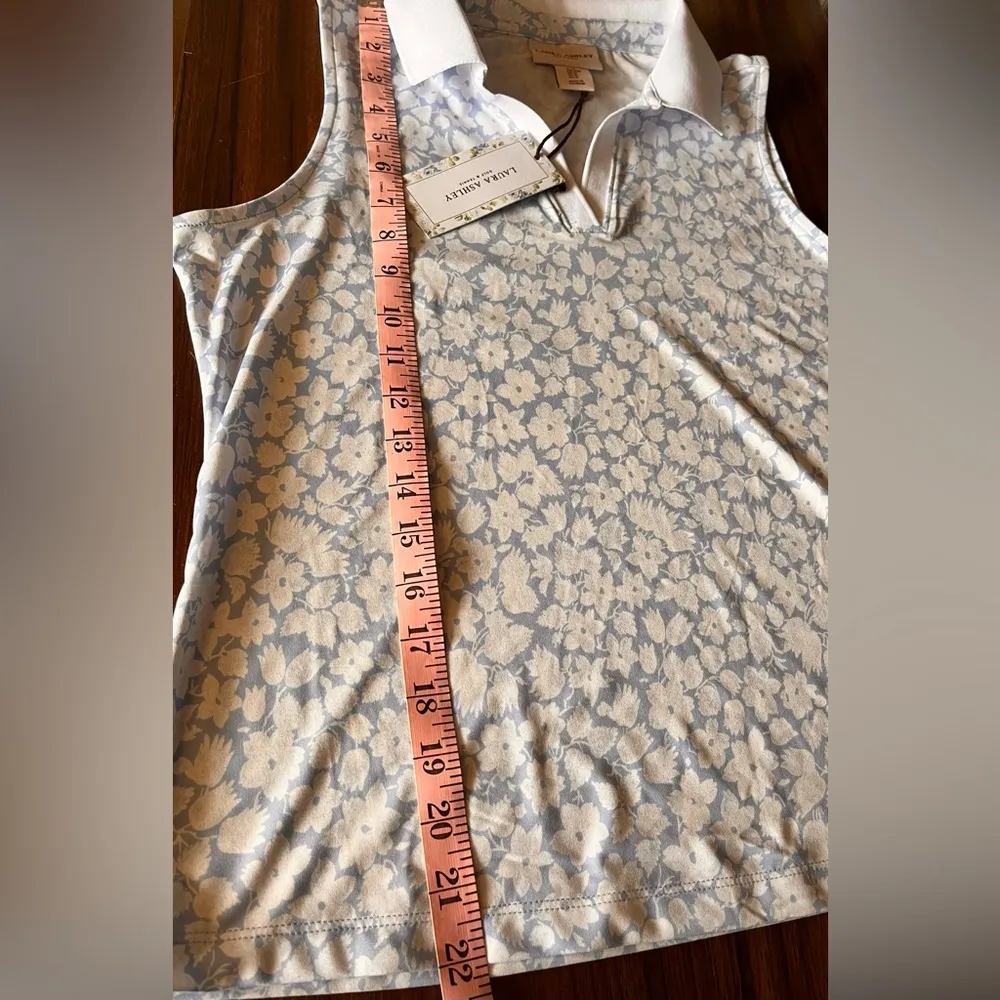 Laura Ashley Polo Shirt M Blue
Floral Zip Collar Golf Tennis
Pickleball UPF - Image 7