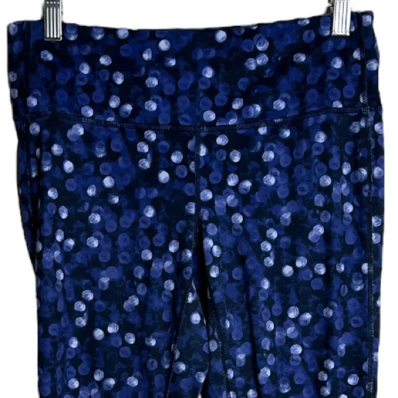 Athleta Pants Womens Medium Chaturanga Blue Dots Leggings‎ Workout Athleisure - Image 3