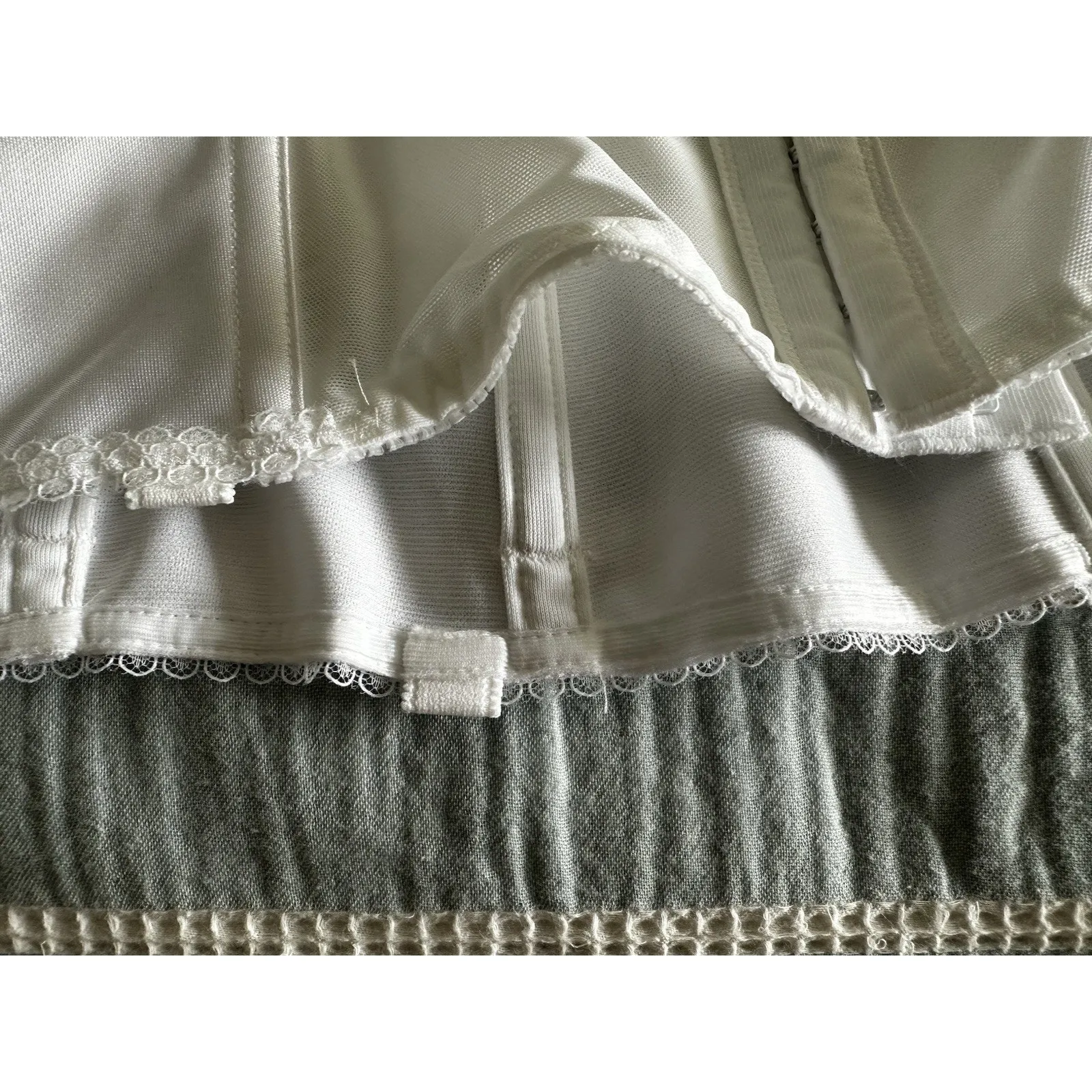 Dominique Intimate Apparel Bustier Backless Bra White Satin Plus Size 42B - Image 7