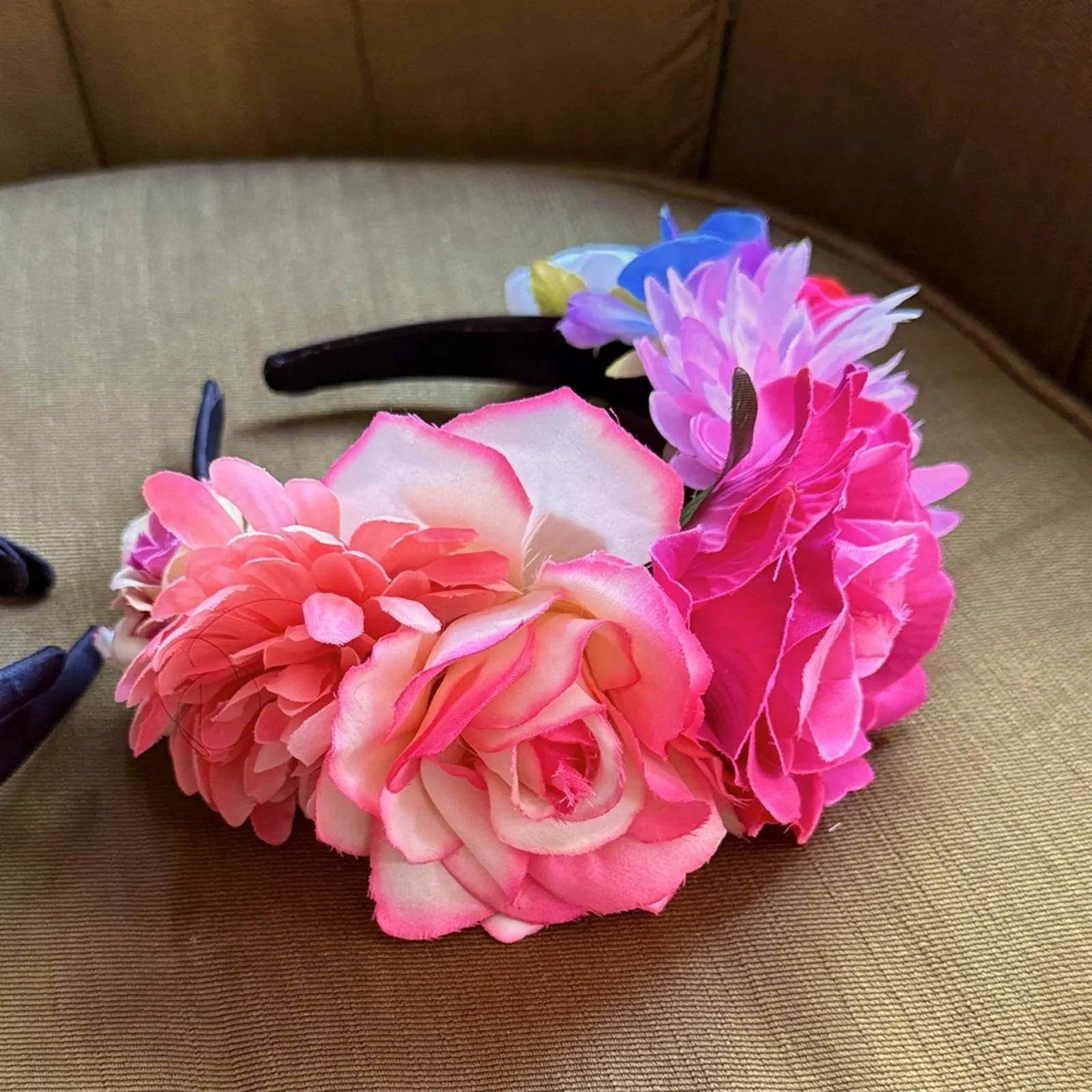 Flower crown pink/blue Pink - Image 3