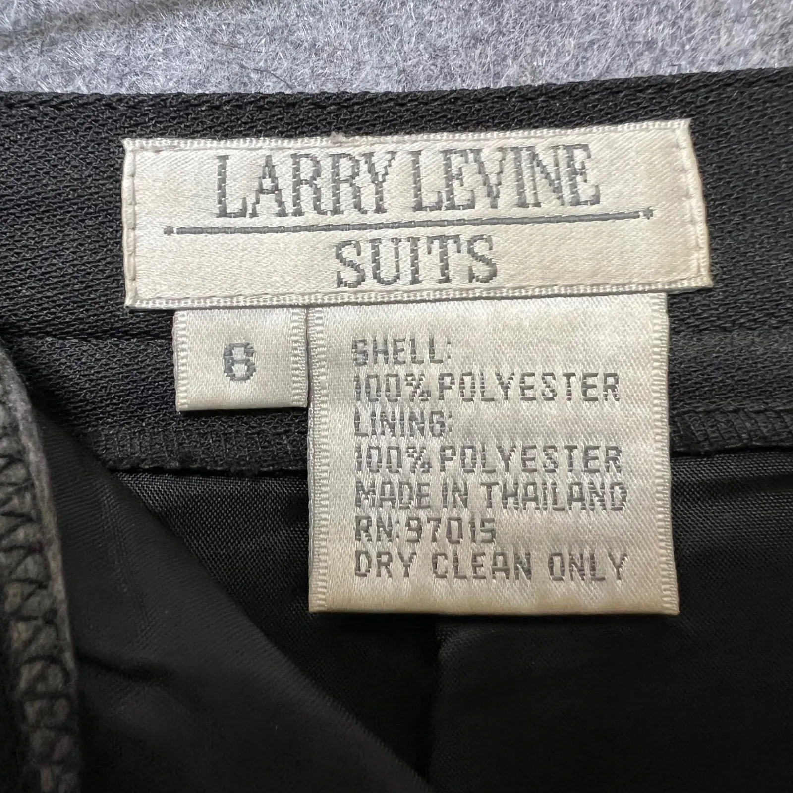Larry Levine Black Lined Dress Pants‎ Women's 6 High Waist Straight Leg Career - Image 7
