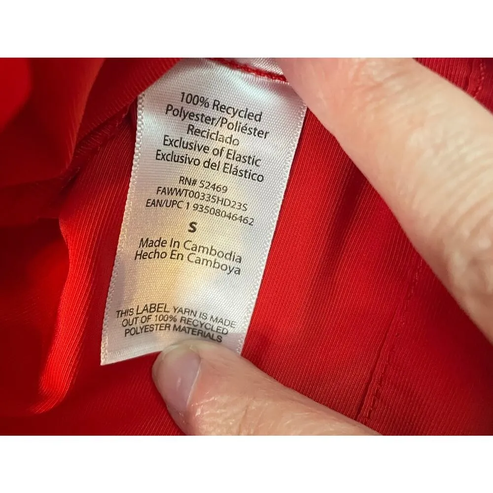 Free Assembly Red Top Square Neck Size Small Blouse Peasant Puff Sleeve - Image 5