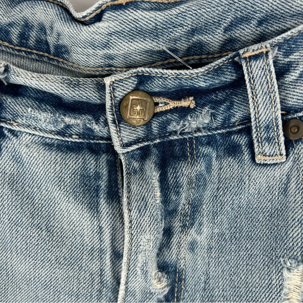 Ksubi Distressed Light Blue Denim Midnight & Dusted Boyfriend Jeans Size 26 - Image 3