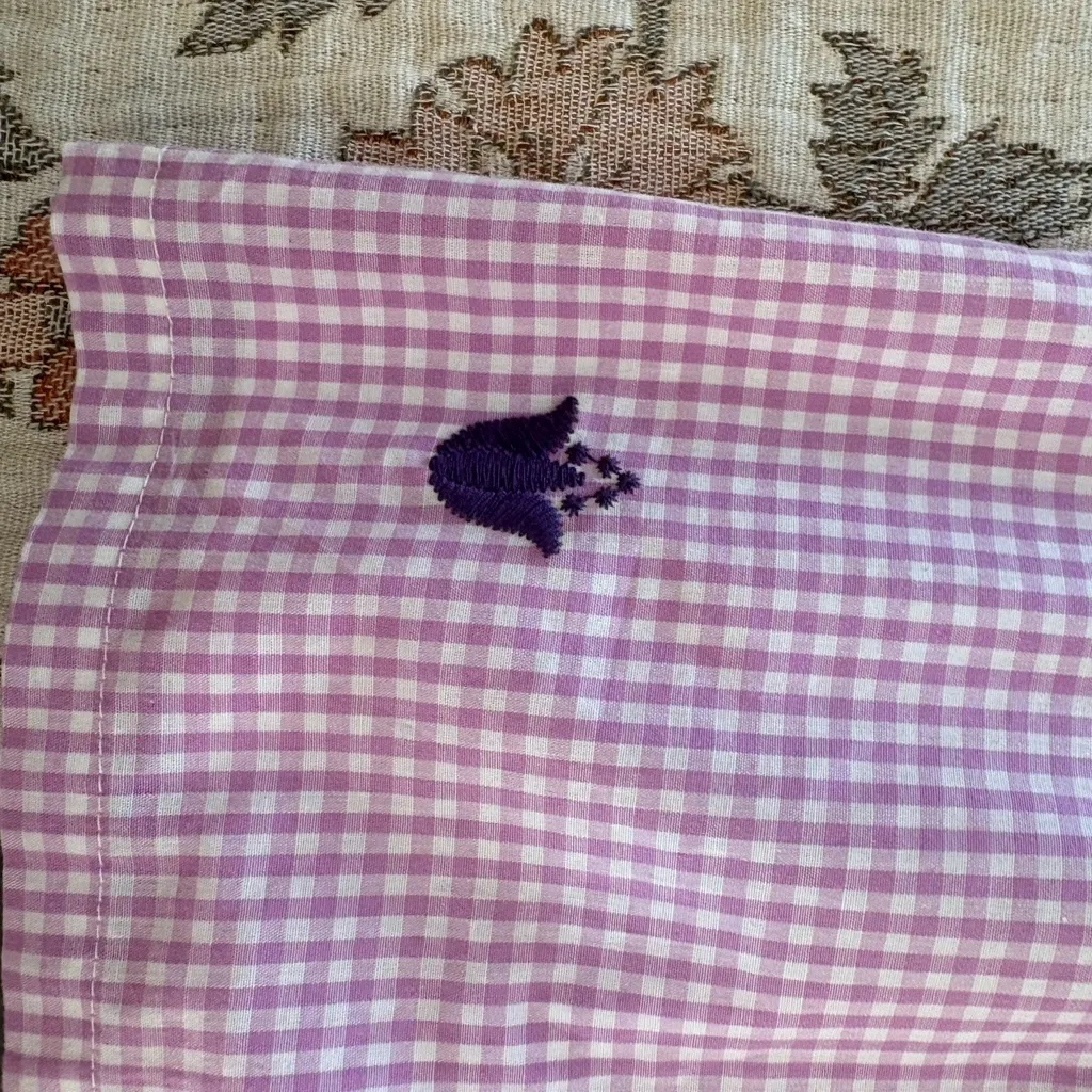 J. Marie Cameron Purple Gingham Embroidered Top. Size Small. - Image 8