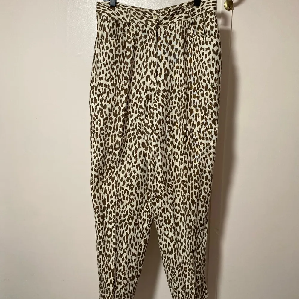 Kenar Leopard Print Pants 100%linen - Image 2