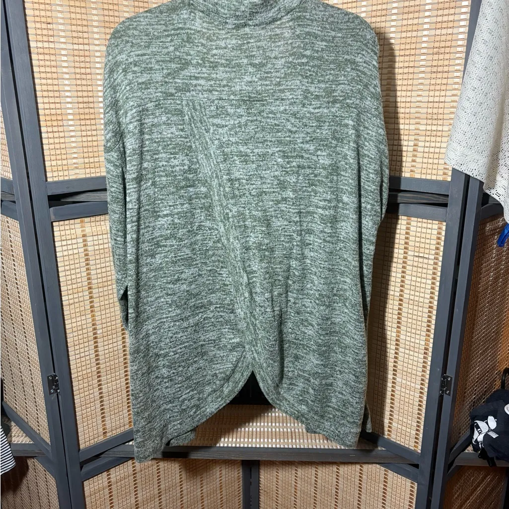 Harmony & Balance Heather Hunter Green Open Cardigan Size XL - Image 4