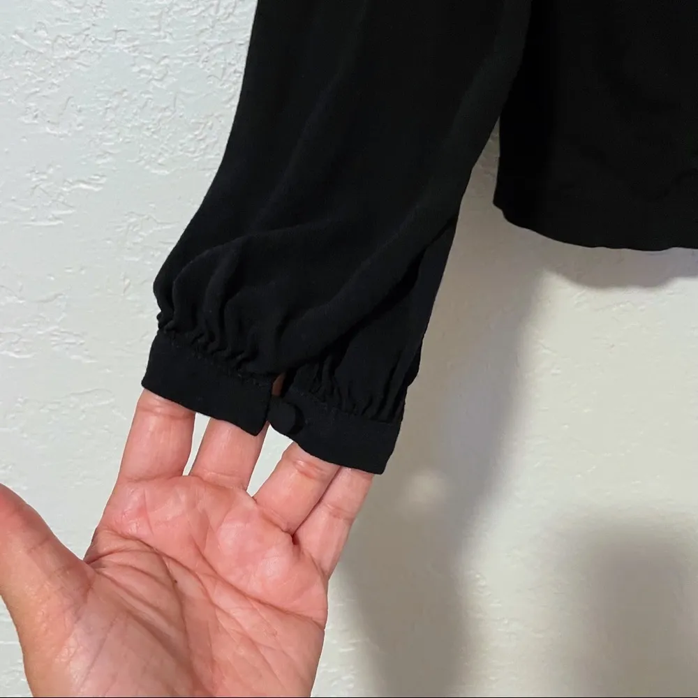 Free People Little Bit Of Love Black Crochet Lace Boho Blouse Top Women’s XS - Image 7