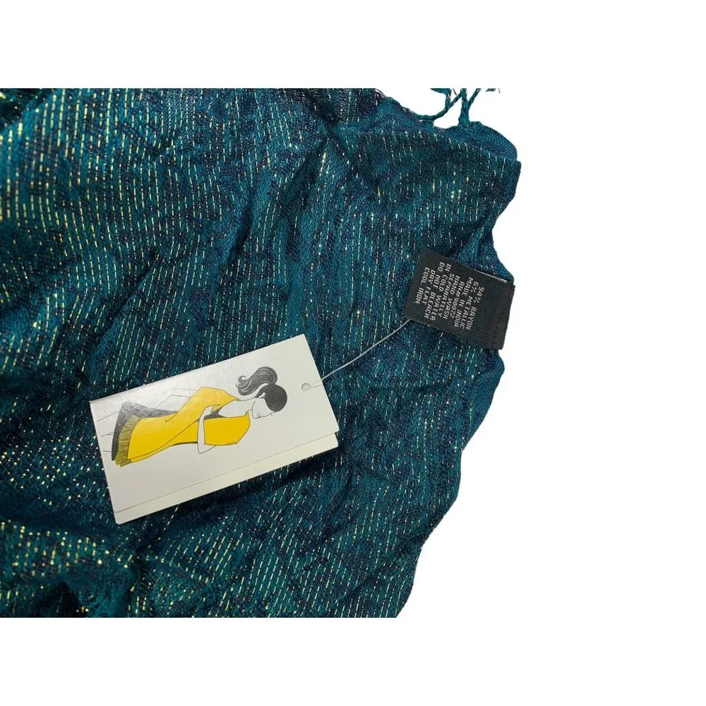 Women’s Dark Touch Teal Scarf Blue - Image 7