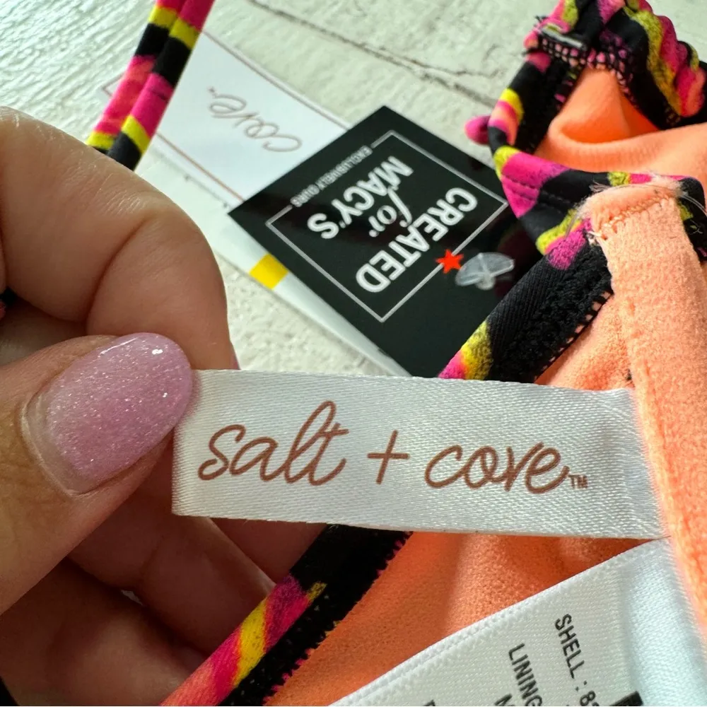 Salt + Cove Mane Event Underwire Bralette Bikini Top NWT size Medium Zebra Print Pink - Image 9