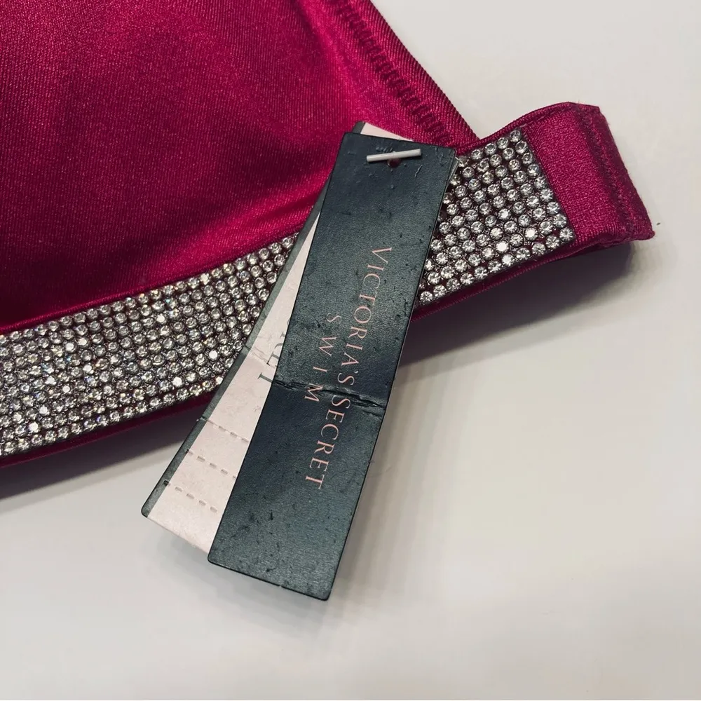 Victoria’s Secret Swim Shine Strap Triangle Bikini Top Size Large Halter Tie NEW - Image 7