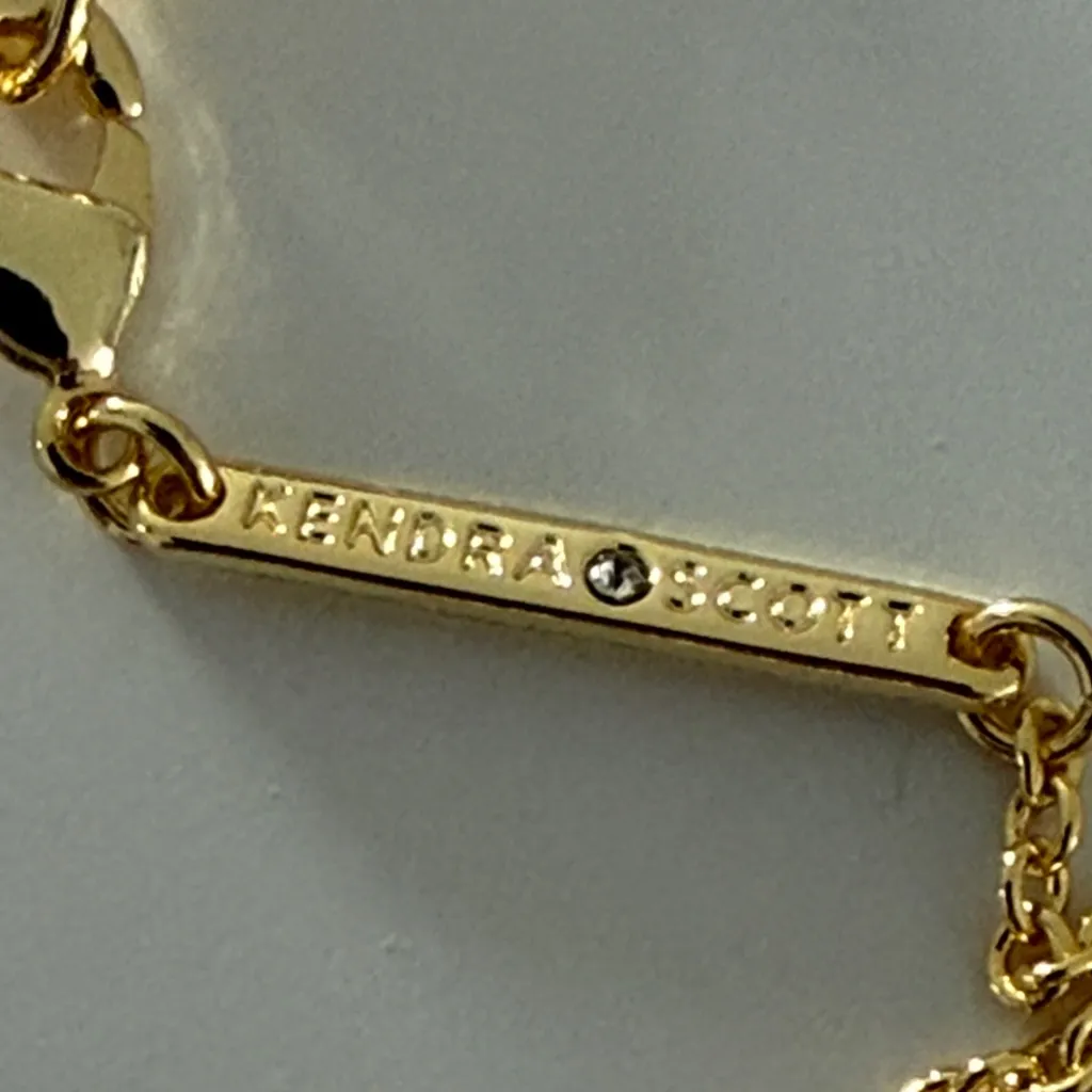 Kendra Scott Elisa Short Pendant in Gold Black Drusy New - Image 3