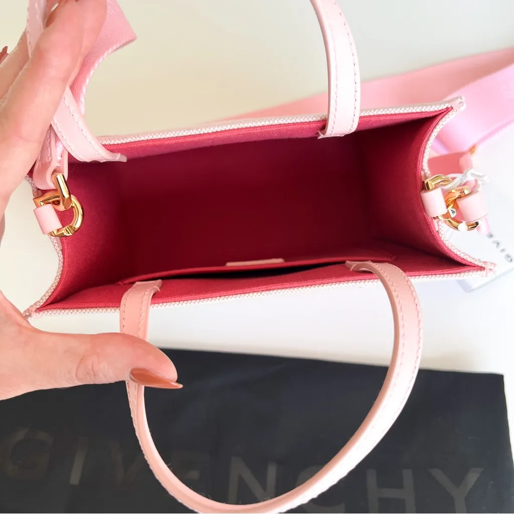 NWT Givenchy Mini G Logo Tote Shopping Bag in Pink - Image 12