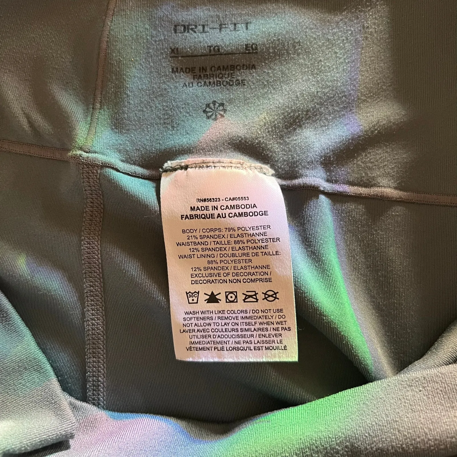 Nike Dri-Fit Yoga Leggings Green High Waisted Stretch Pull-On Activewear Sz XL - Image 9