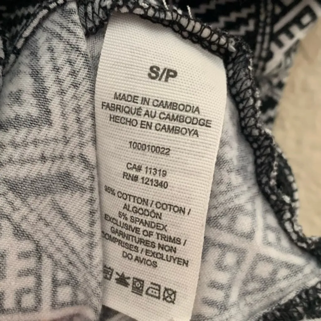 Garage Navy Blue White Geometric Tribal Pattern Cami Tank Top - Image 3