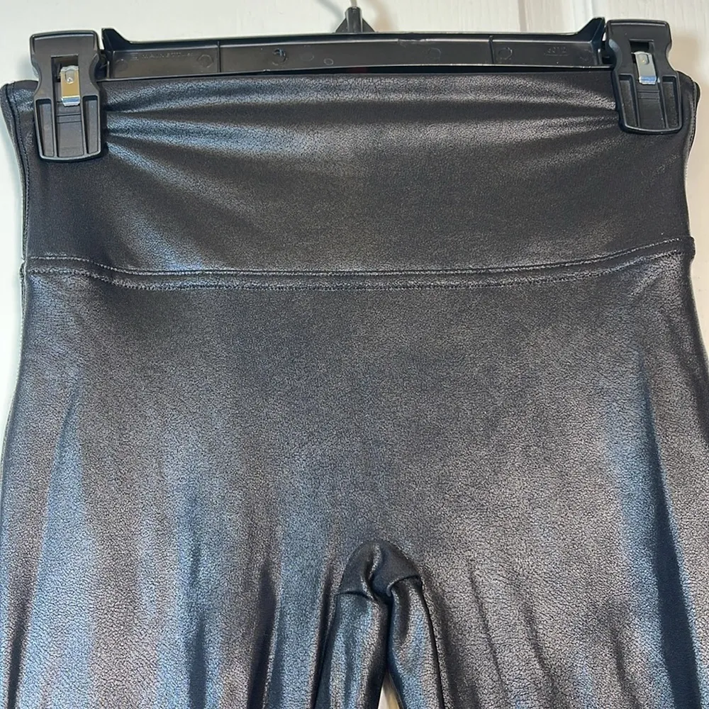 Spanx Black Faux Leather Leggings Pant Size Small EUC #0518-OC - Image 3