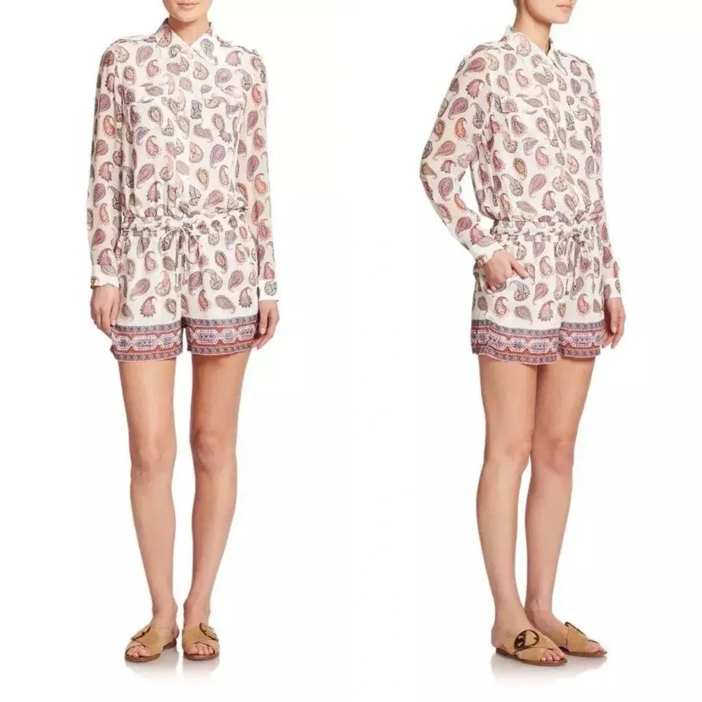 Tory Burch Brigitte Paisley Silk Romper Size Small - Image 5
