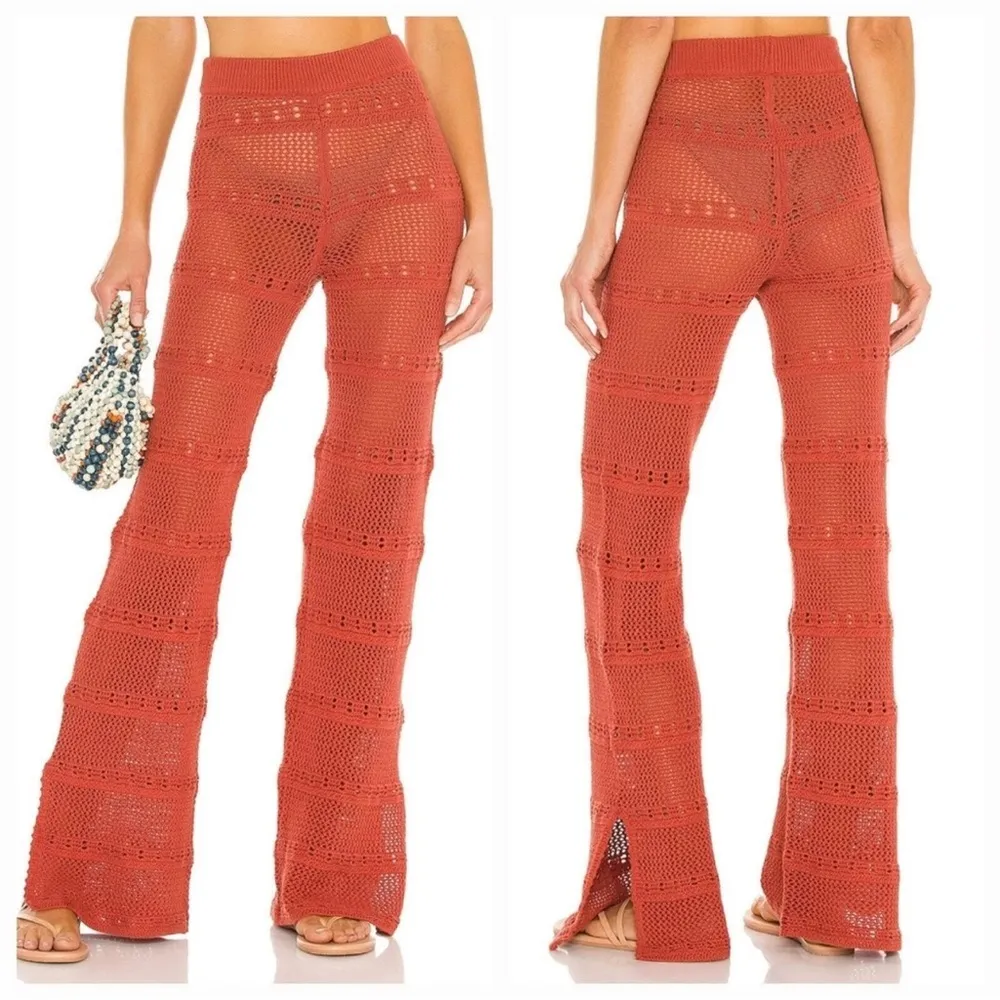 TULAROSA 100% cotton Hayden Crochet Pant in Blood Orange EUC - Image 2