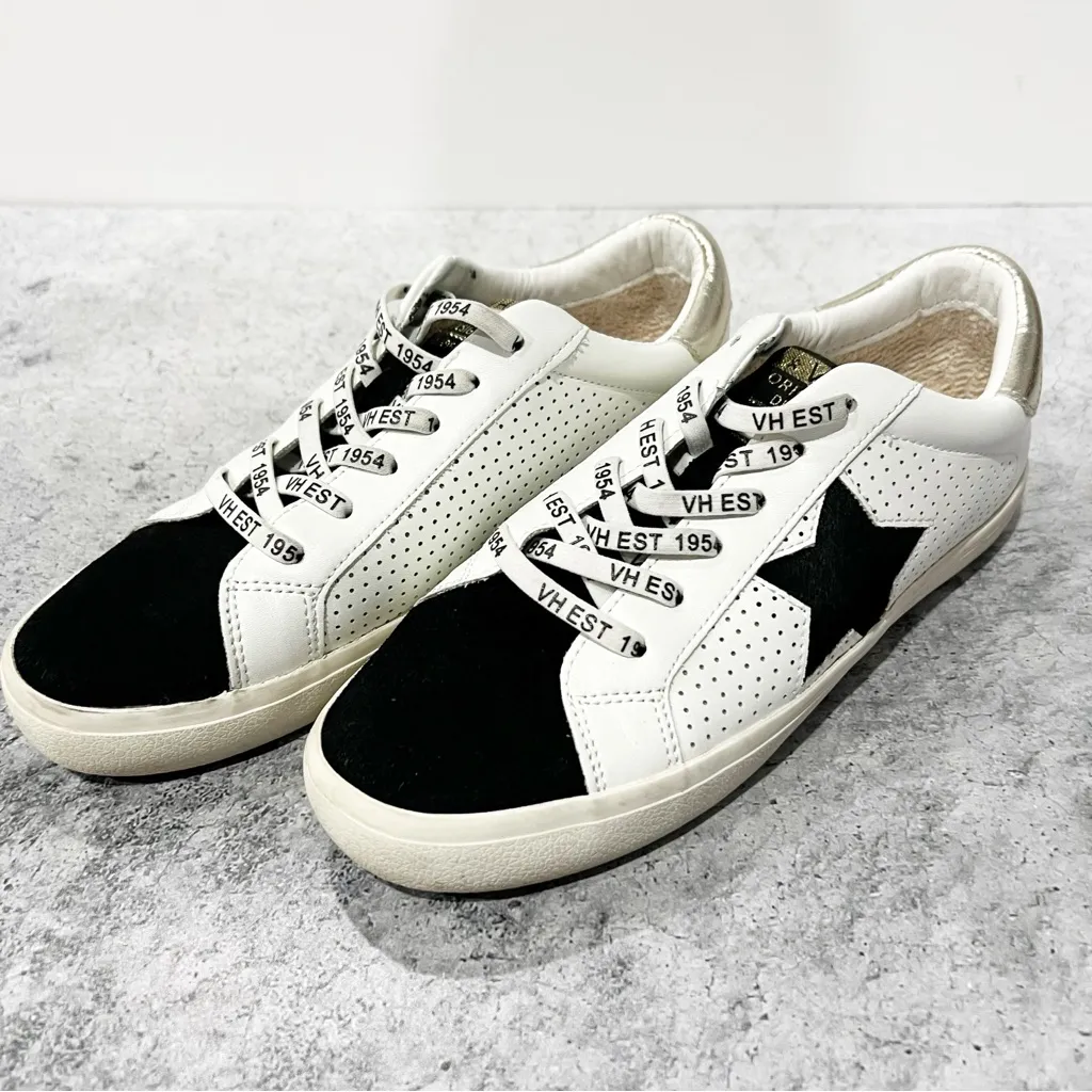 Vintage Havana Gadol Star Perforated Sneakers White Black Size 9 - Image 2