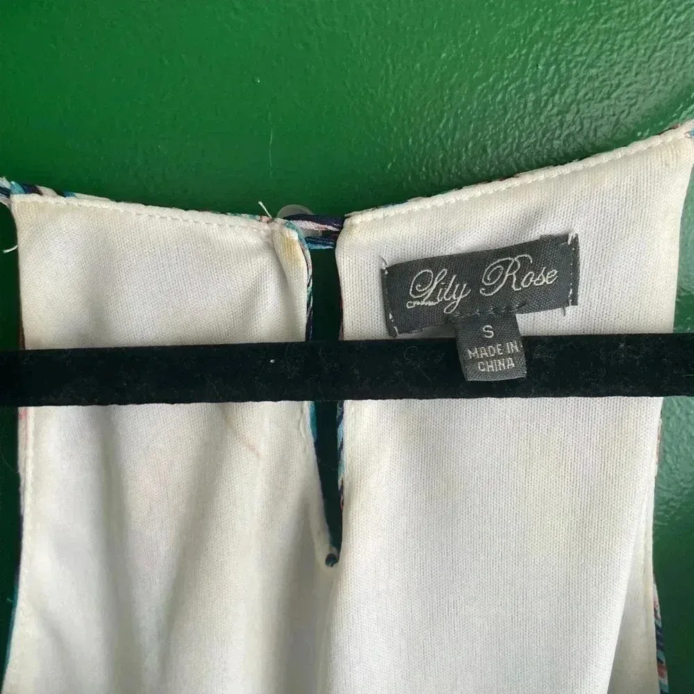 CLEARANCE!! Lily Rose Tribal Sheer Maxi Dress with Belt Size Small EUC!‎ - Image 3