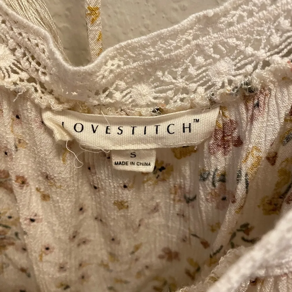 Lovestitch Beatrice Floral Boho Lace Trim Short Sleeve Blouse Size S - Image 5