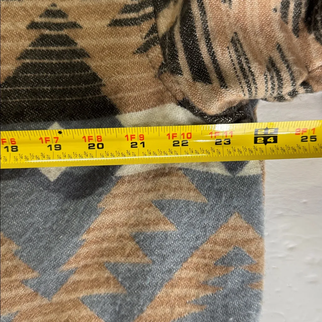 Women's Leather mixed media vintage southwestern Euro Mond Aztec jacket XL Gray - Image 15