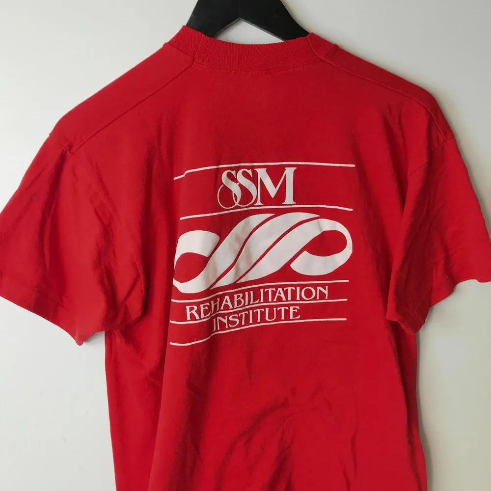 80s Vintage Wilderness Retreat MHIA NHIF T Shirt USA Single Stitch Red Large L - Image 6
