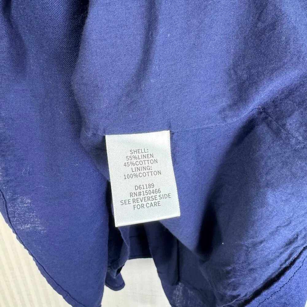 Market & Spruce Navy Blue Fit & Flare Mini Dress Size Medium Spaghetti Straps - Image 6