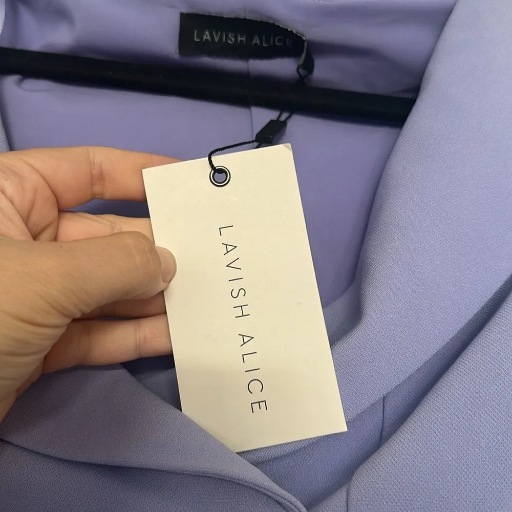 NWT ASOS Lavish Alice Bardot Double Breasted Tuxedo Jacket Lavender Lilac Sz 2 - Image 5