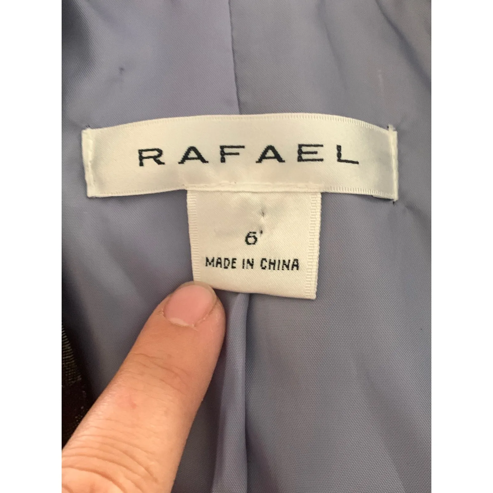 Rafael wool blend blazer womens size 6 small grey polka dot purple Gray - Image 3