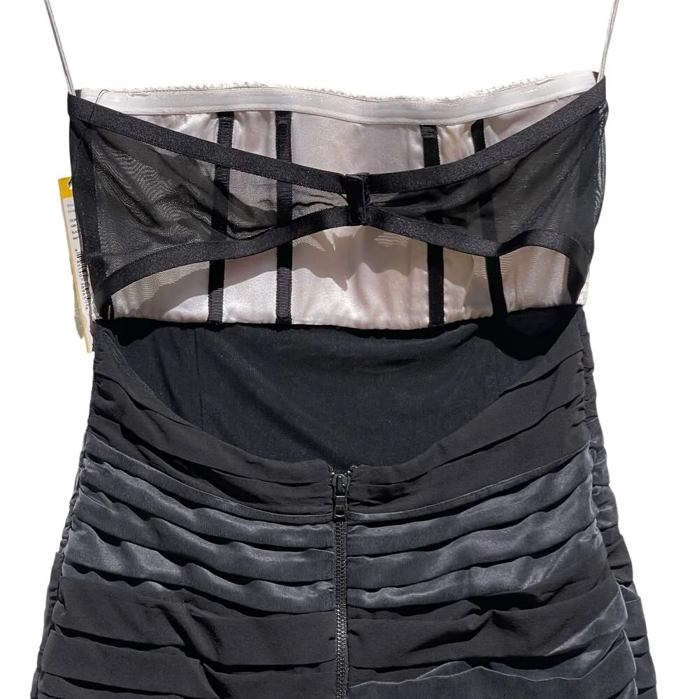 NWT ALICE + OLIVIA Women’s Leather and Silk Colorblocked Mini Dress - Image 6