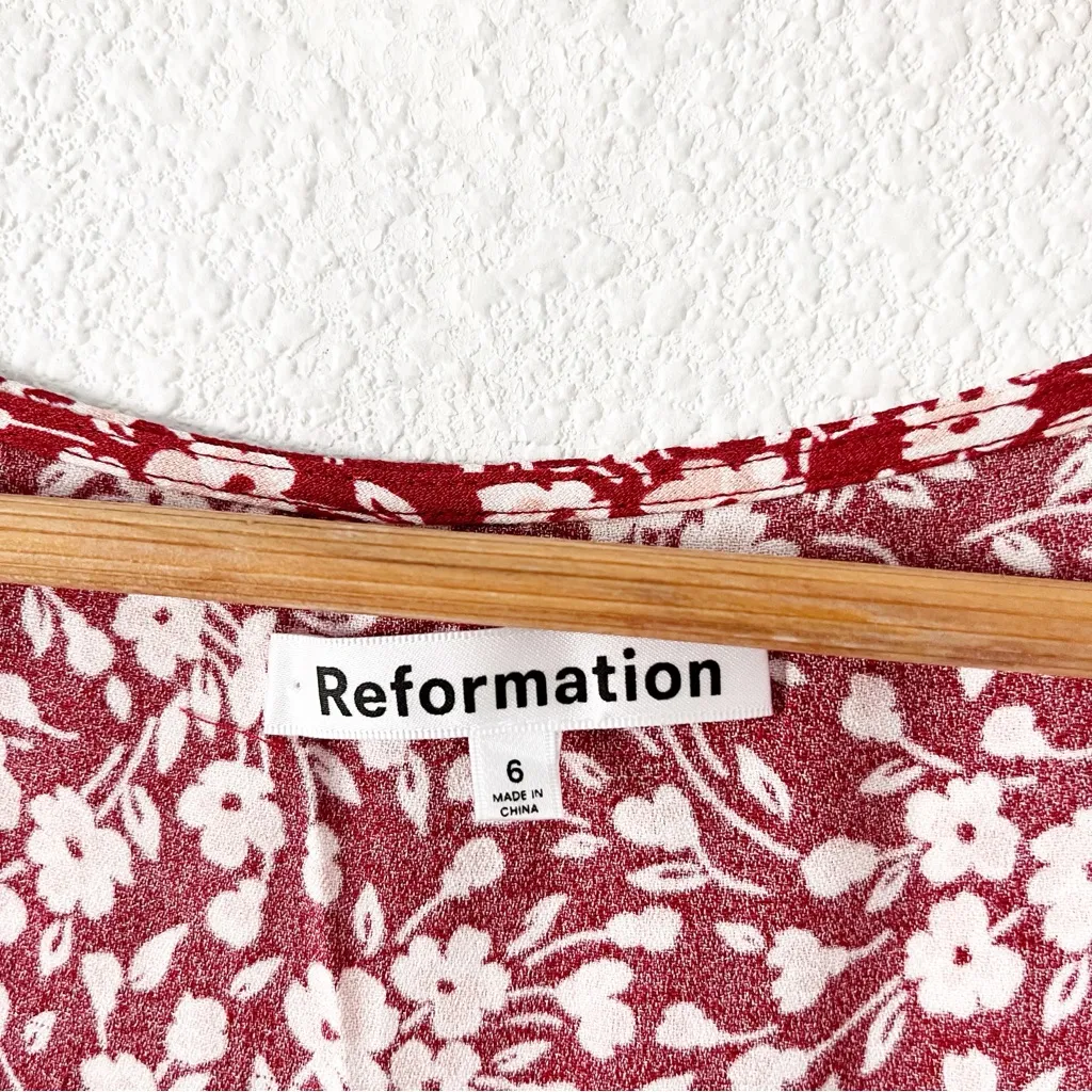 Reformation Olencia Mini Dress in Red Floral - Image 2