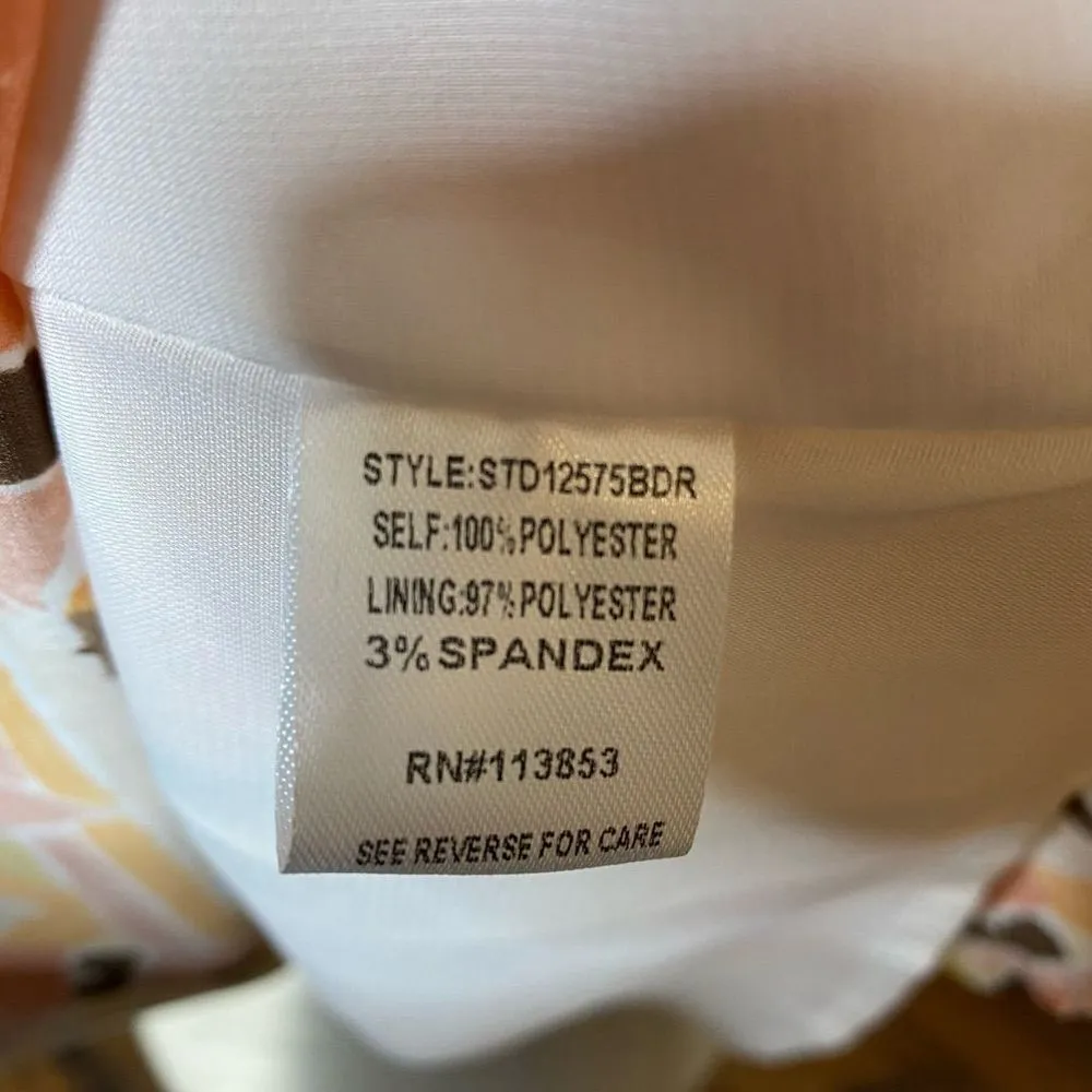 Sugar Lips Pantone Peach Multicolor Retro Maxi Dress​ - Image 6