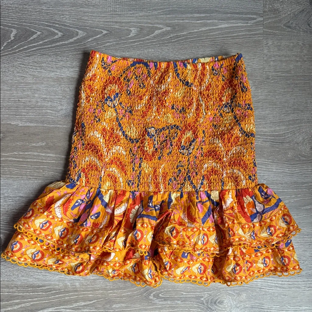 NEW Farm Rio Palms Party Smocked Mini Skirt Medium - Image 2