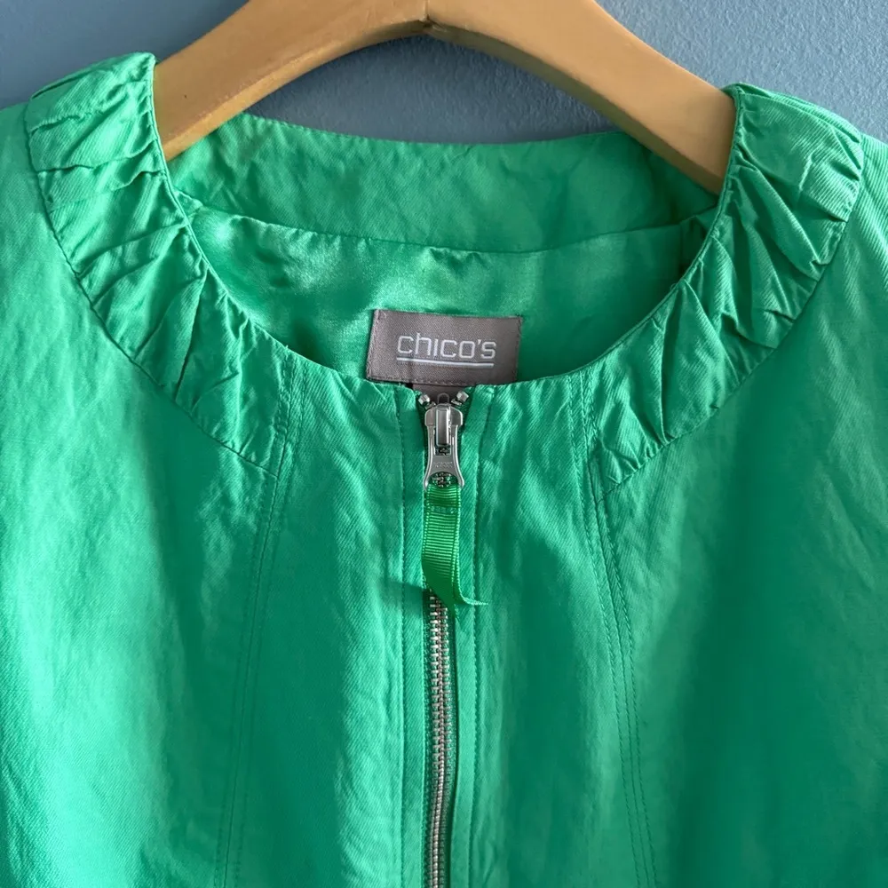 Chico's Chico’s Full Zip Gathered Collar Jacket - Image 2