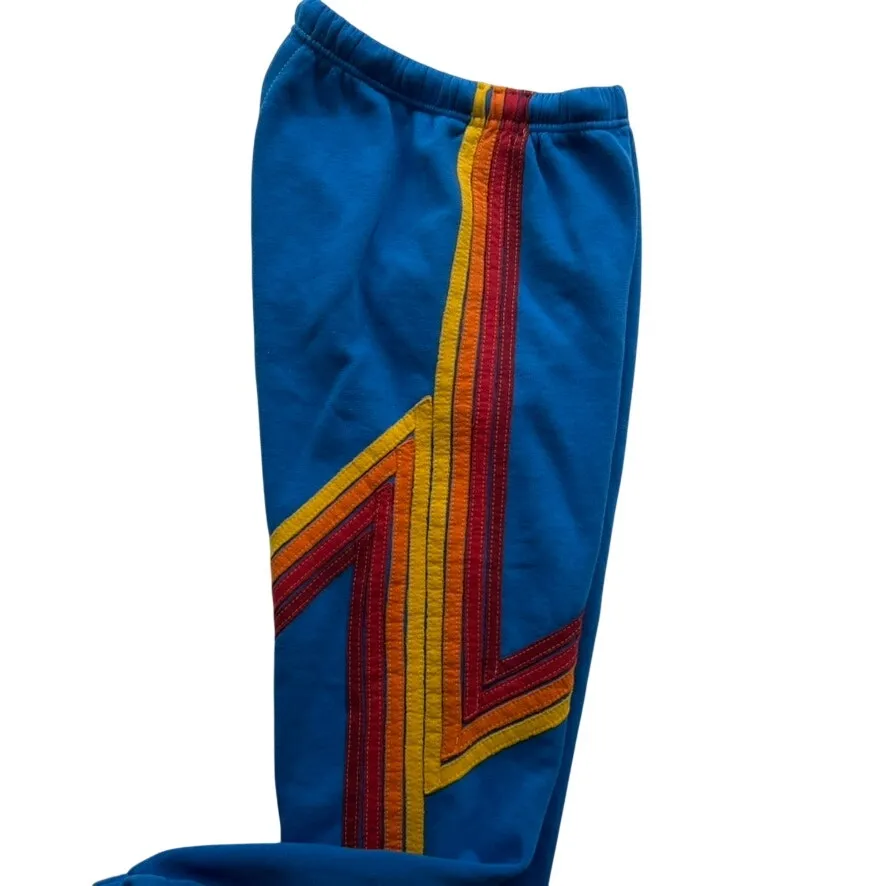 Aviator Nation Blaze Stripe Sweatpant Ocean Blue Size XS Jogger High Rise Cotton - Image 3