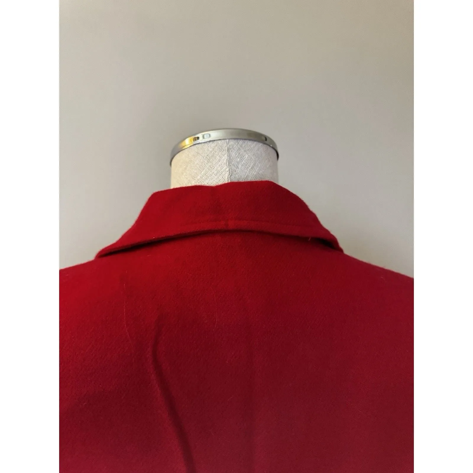 Sag Harbor Women’s 100% Wool Full Zip Lined Blazer Red Sz 8 Shoulder Pads VTG - Image 11