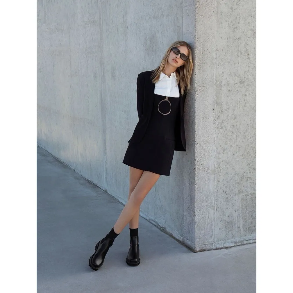 Charles & Keith Remy Ridged-Sole Chelsea Boots Size 37/6.5 $133 Black Sock Shoe - Image 3