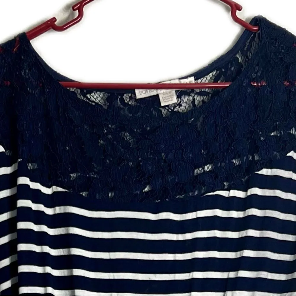 Boston proper striped cap sleeve‎ shirt/tunic women’s size small - Image 3