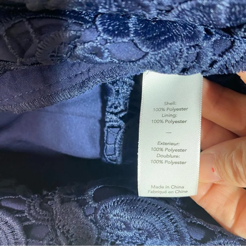 Likely Navy Lace Strapless Shift Mini Dress Navy 12 - Image 9