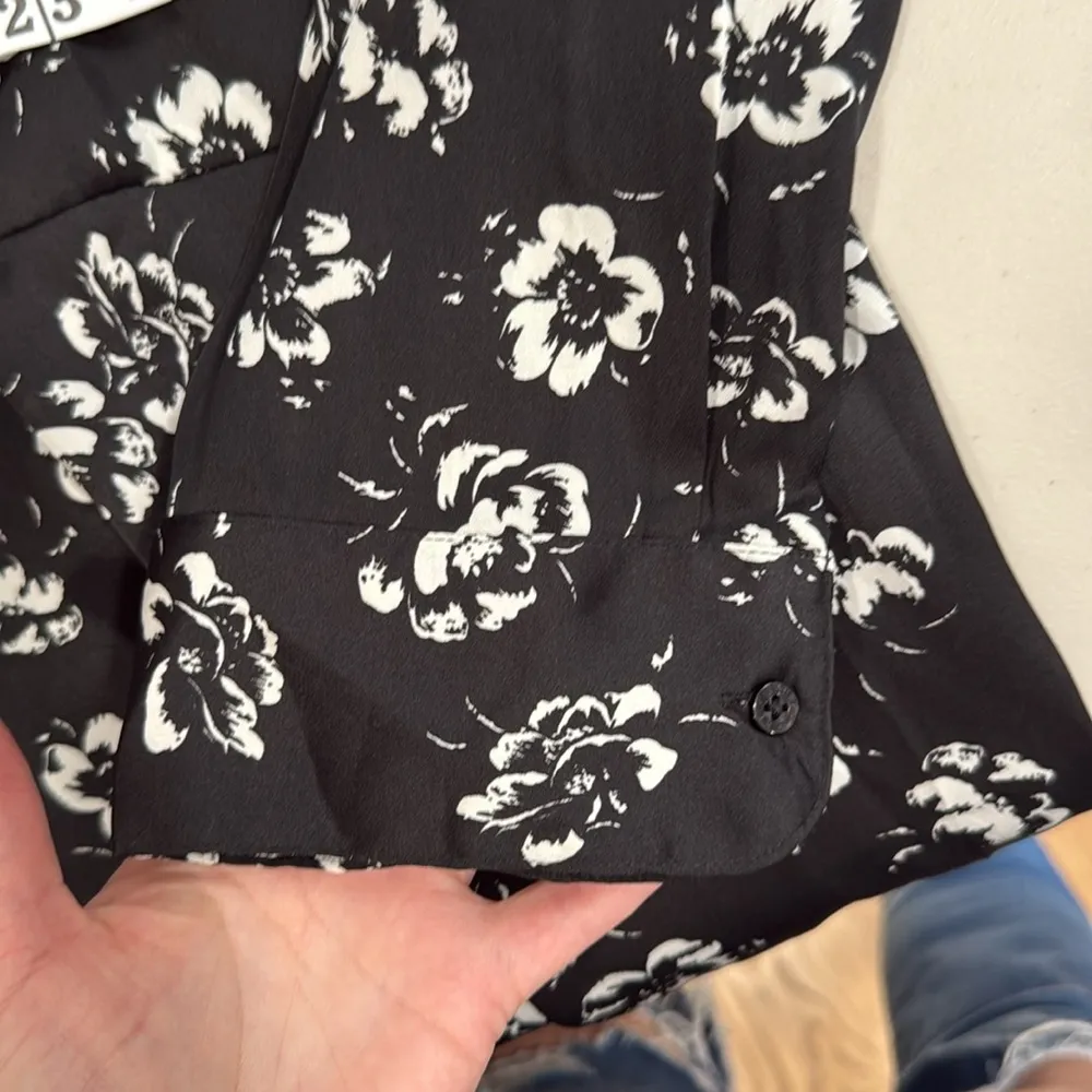 Lauren Ralph Lauren Black and White 1/4 Button Down Shirt w/ Collar Size 3X EUC - Image 7