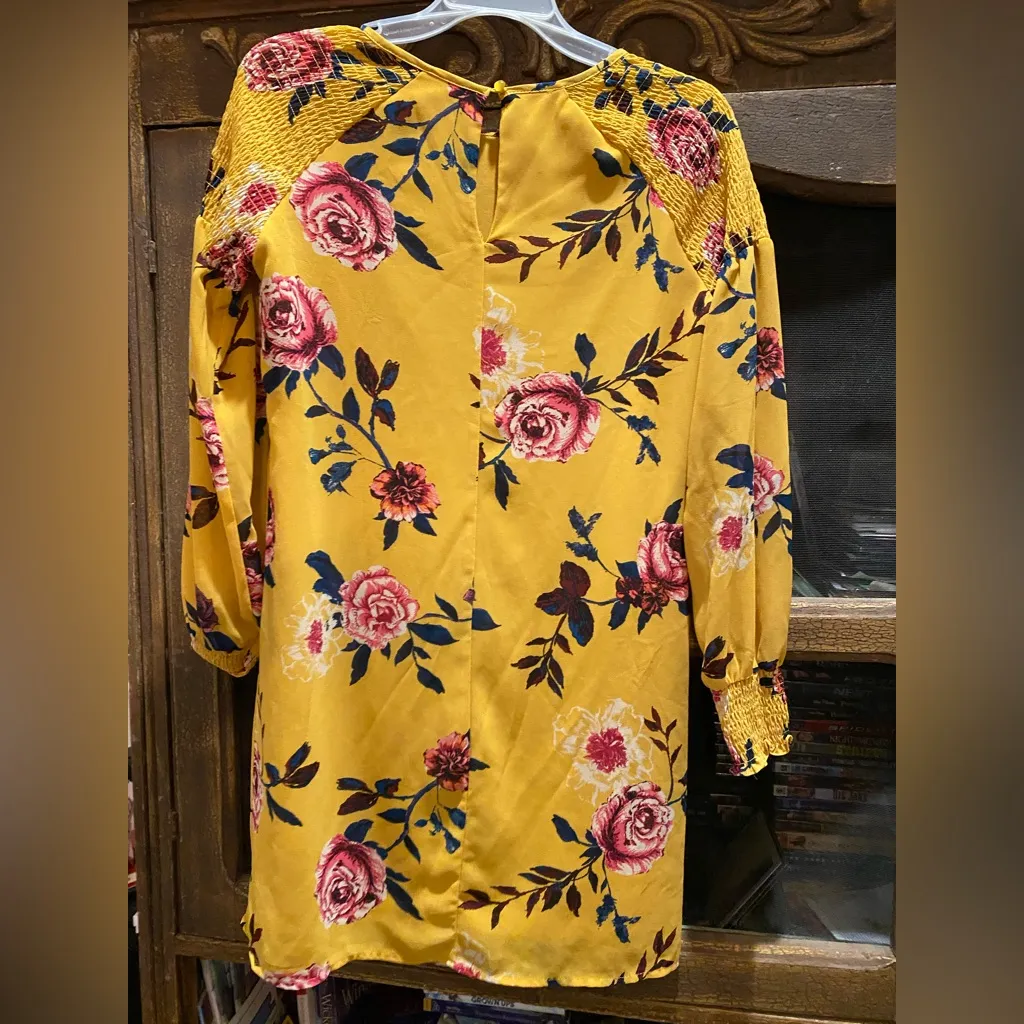 Maurices Mustard Floral dress. Long sleeve . - Image 2