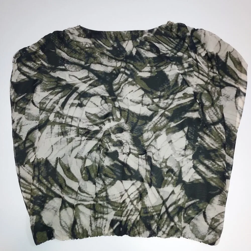 a.n.a. A New Approach Narrow Batwing Green Black Gold Abstract Shirt Blouse Top - Image 7
