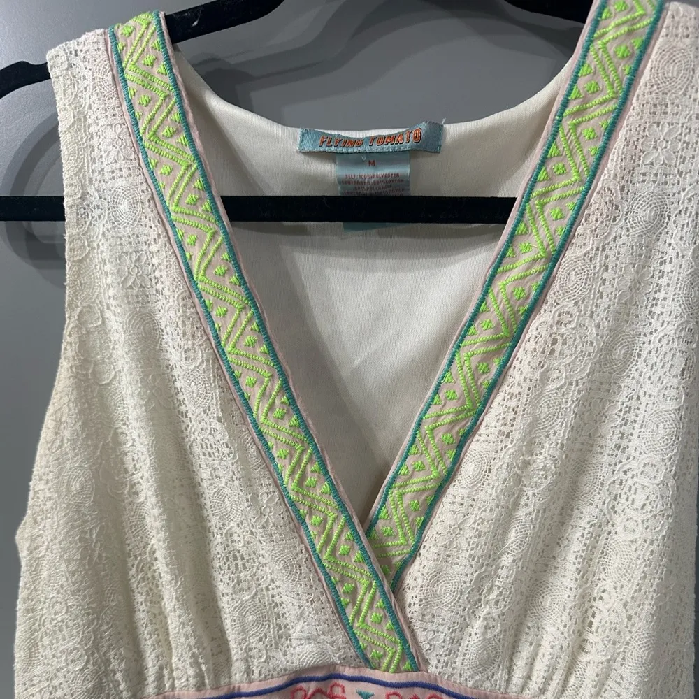 Flying Tomato Maxi Dress Embroidered Bohemian Sleeveless Maxi Dress Size M - Image 7